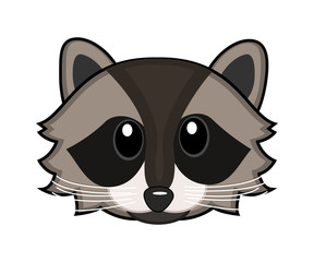 Cartoon wild raccoon. Vector illustration.
