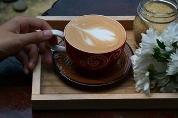 coffee, flower and sugar