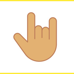 Heavy metal gesture color icon