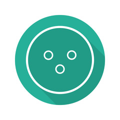 Bowling ball flat linear long shadow icon