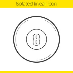 Billiard eight ball linear icon