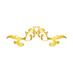 Golden swirl ornament icon vector illustration graphic design