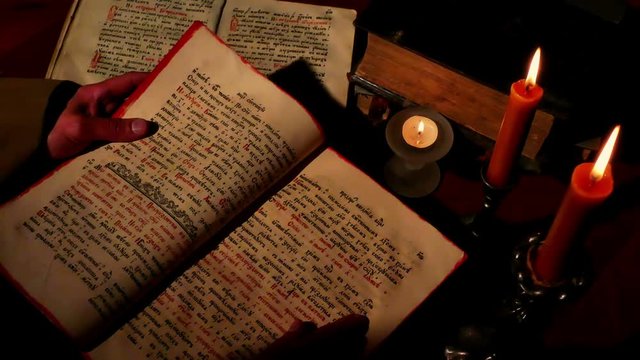 Leafing through Old Religious Book