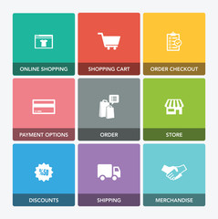 SHOPPING AND RETAIL ICON SET