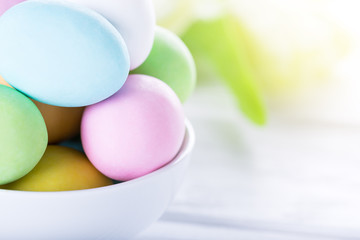 Colorful easter eggs. Happy Easter card