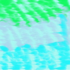 Abstract yellow background of paint spots blue and gray and green shades of light and dark throughout the drawing