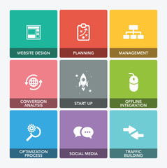 MARKETING STRATEGY ICON SET