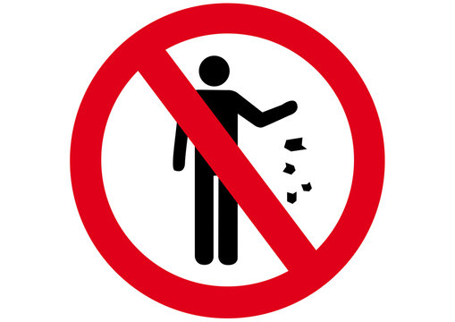 Schild Müllwegwerfen verboten