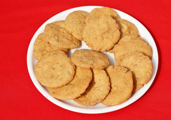 Delicious Tasty and Yummy Indian Mathari made with fine wheat flour, a traditional snack of Indian homes.