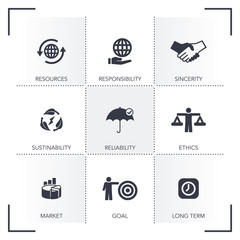 CORPORATE SOCAIL RESPONSIBILITY ICON SET