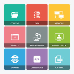 CMS CONTENT MANAGEMENT SYSTEM ICON SET