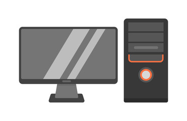 Desktop computer vector illustration.