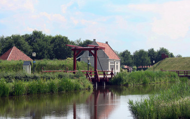Landscape in the forrtess village of Bourtange