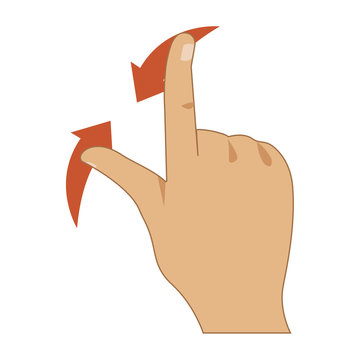 Hand touch screen decrease gesture. Vector illustration