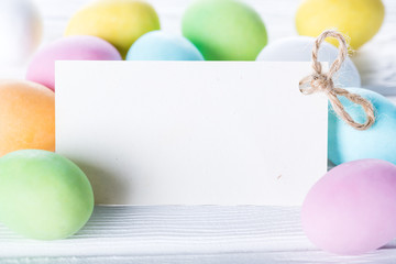 Colorful easter eggs. Happy Easter card