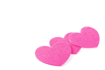 Heart shapes on white