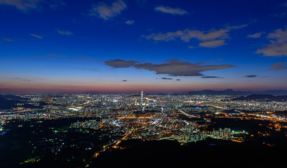Naklejka premium Korea,Seoul city skyline at night
