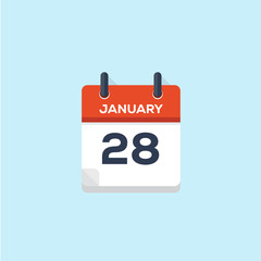 28. january calendar, vector illustration