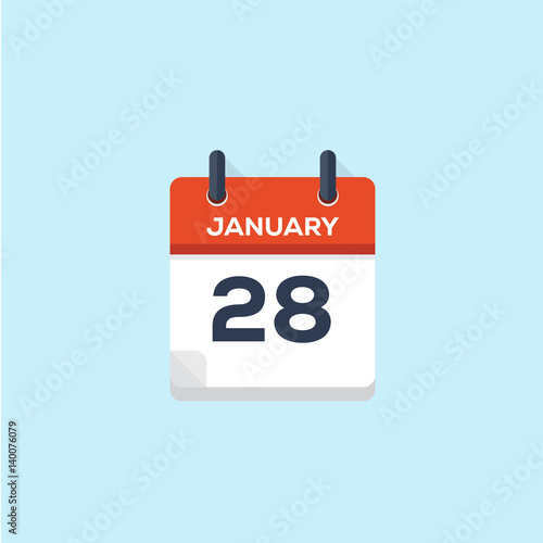 "28. january calendar, vector illustration" Stock image and royalty