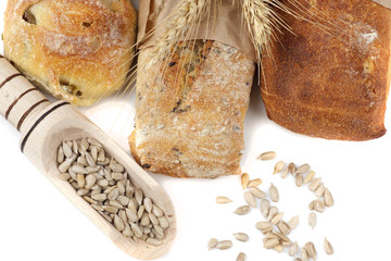 bread and sunflower kernels