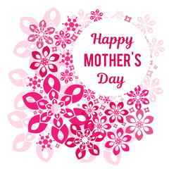 Congratulations on your mother's day. On a background a vegetative pattern.