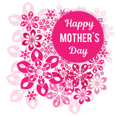 Congratulations on your mother's day. On a background a vegetative pattern.