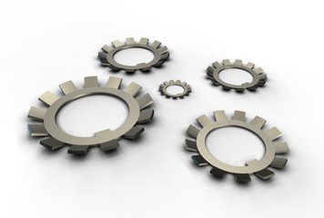 3d illustration of washers