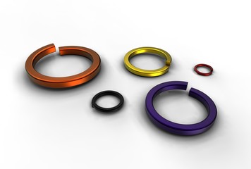 3d illustration of washers