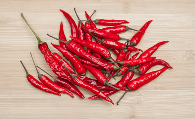 Red Chili Pepper Heap On Table