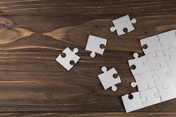 Paper puzzles on a floor