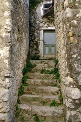 Novi Vinodolski, Croatia: tourist resort situated on the Adriatic Sea in northern Croatia. The narrow street of the old city with buildings typical of the region.