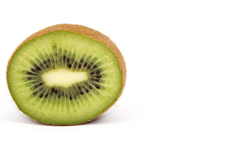 Ripe kiwi fruits on white background