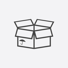 Open box icon. Shipping pack flat vector illustration on white background.