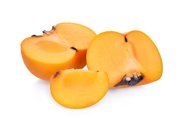 fresh persimmon fruit isolated on white background