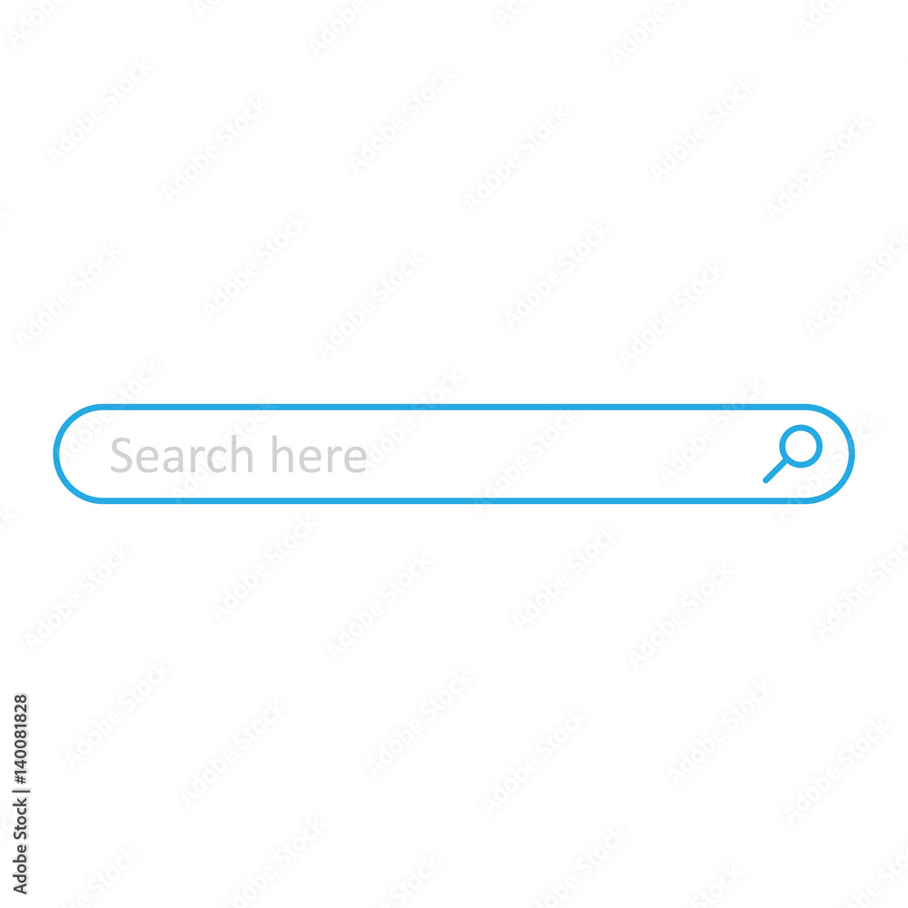 Poster search bar field. vector interface element with search button. flat vector illustration on white bac
