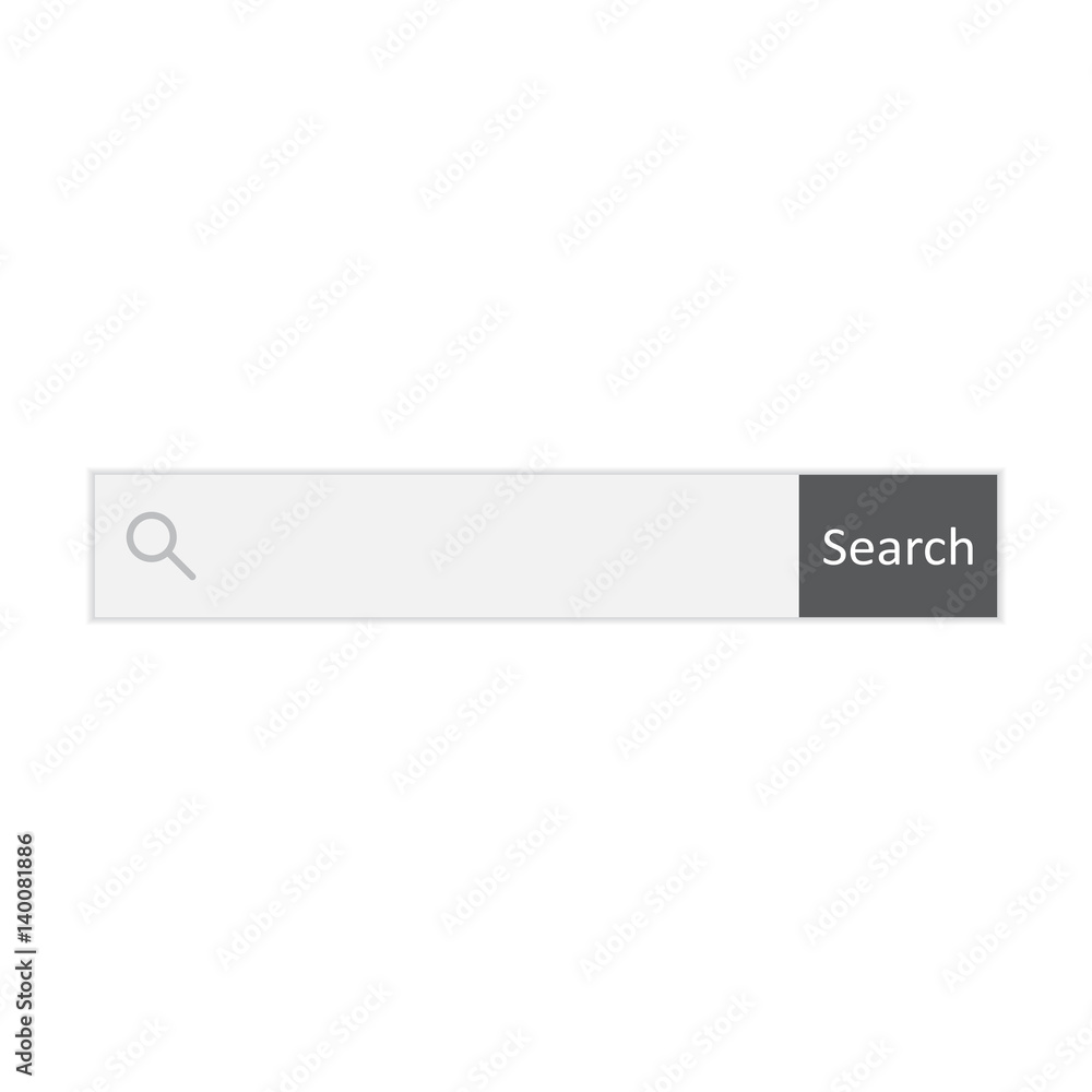 Poster search bar field. vector interface element with search button. flat vector illustration on white bac