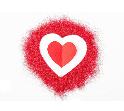 A large red heart surrounded by smaller red hearts. Love valentine