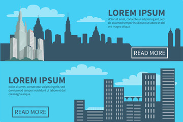 Fototapeta premium Modern City Silhouette. Skyscrapers and Buildings