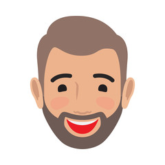 Emotion Avatar Man Happy Successful Face. Vector