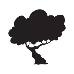 Tree silhouette isolated illustration on white background