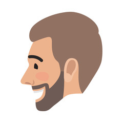 Emotion Avatar Man Happy Successful Face. Vector