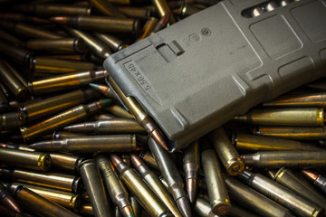 assault rifle bullet and magazine