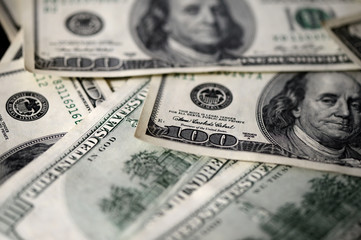 USD hundred dollar bills background