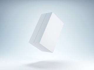 White Box Mockup flying in the air, 3d rendering