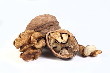 walnuts on white