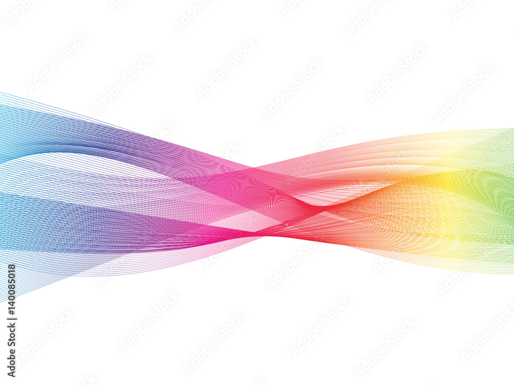 Poster abstract transparent wave background in rainbow light spectrum. smoke effect design element wallpape
