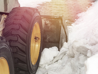 Snow truck cleaning snow