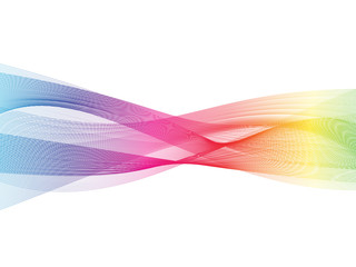 Fototapeta premium Abstract transparent wave background in rainbow light spectrum. Smoke effect design element wallpaper. Modern design EPS10 vector illustration.