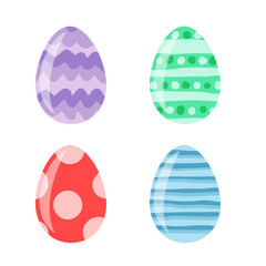 Colored Easter eggs pattern with different style, Vector.