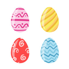 Colored Easter eggs pattern with different style, Vector.